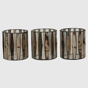 Gaia Set of 3 Metallic Tealight Holders