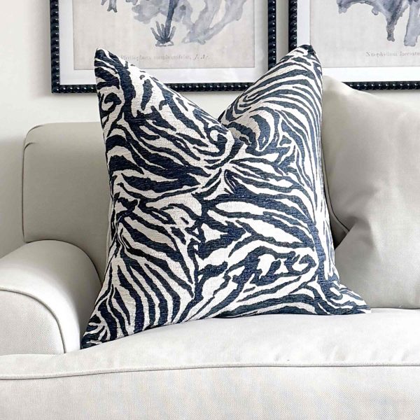 Zebra Indigo Cushion